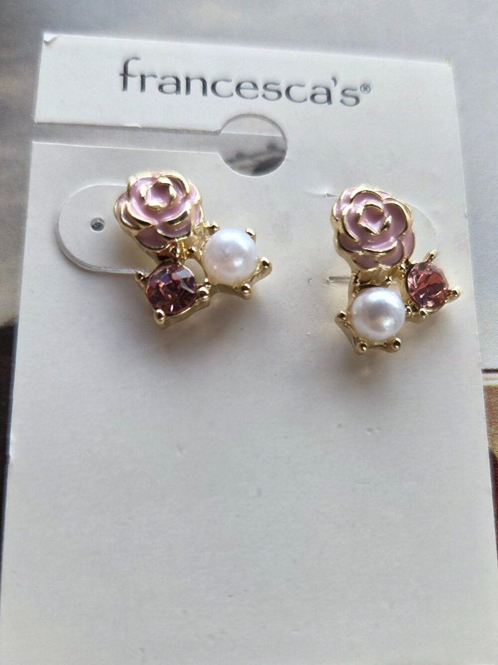 Pearl Flower Cluster Stud Earrings
